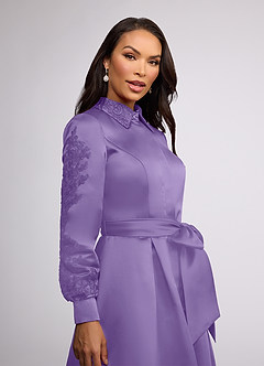Azazie Ruth Mother of the Bride Dresses Tahiti A-Line Lace Matte Satin Dress image3