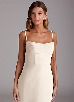 Azazie Saige Bridesmaid Dresses White Alabaster A-Line Off the Shoulder Chiffon Convertible Dress image2