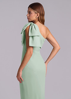 Azazie Yuanna Bridesmaid Dresses Agave Mermaid One Shoulder Chiffon Dress image8