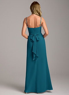 Azazie Tahlia Abiti da Damigella Abito A-Line in Chiffon Con Cintura Blu Inchiostro image6