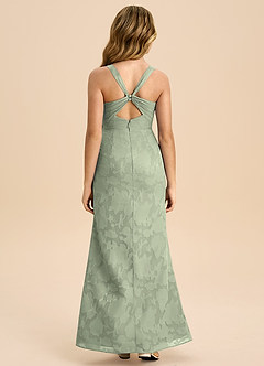 Azazie Mero Junior Vestido Agave de Esgotamento Floral de Bainha com Plissado image8