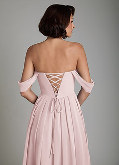 Azazie Loisa Abiti da Damigella Abito Convertibile A-Line in Chiffon Corsetto Rosa Rossore image4