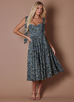 Lela Indigo Bloom Midi Dress image1