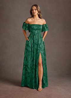 cute green bridesmaid dresses Plunging Neck A-Line Dark Green Bridesmaid Dress – FancyVestido