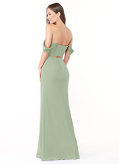 Azazie Lynnie Vestidos de damas de honor Vestido de Salvia Polvorienta de Gasa de Corte Sirena Convertible con Vestidos sin tirantes image5