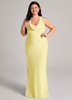 Azazie Rylina Essayer des robes à la maison Robe Sirène en Mousseline de soie Plissée Noir image10