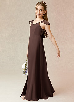 Azazie Everett Junior Ganache A-Line Chiffon Dress image3