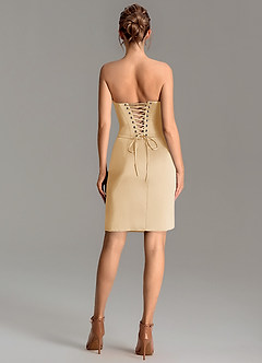Azazie Adrienne Bridesmaid Dresses Gold Mermaid Corset Stretch Satin Convertible Dress image8