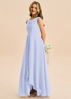 Azazie Mannie Junior Linia A Pofałdowany Szyfon Asymetryczny Młodsza druhna Sukienka image4