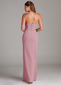 Azazie Eren Bridesmaid Dresses Vintage Mauve Sheath One Shoulder Stretch Crepe Dress image2
