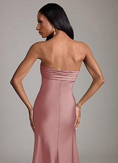 Azazie Saylor Brudtärnklänningar Klä av Sjöjungfru i Stretch Satin Axelbandslös Dammig Ros image6