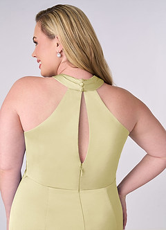 Barbie ♥ Azazie Robes de demoiselle d'honneur Robe Fourreau en Satin extensible Sorbet Citron image11