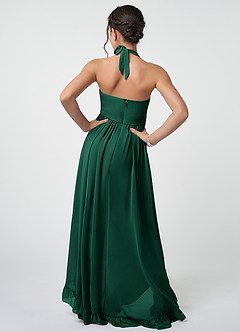 Azazie Hermione Junior Emerald A-Line Chiffon Dress image3