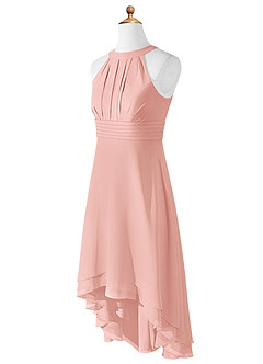Azazie Linna Junior Rosette A-Line Pleated Chiffon Dress image7