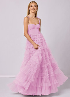 Barbie ♥ Azazie Bridesmaid Dresses Candy Pink A-Line Sweetheart Neckline Tulle Dress image3