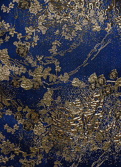 Azazie Marceline Mother of the Bride Dresses Navy Floral A-Line Off the Shoulder Jacquard Dress image7