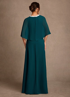 Azazie Winnifred 신부의 어머니 드레스 A라인 구슬 쉬폰 플로어 길이 드레스 image3