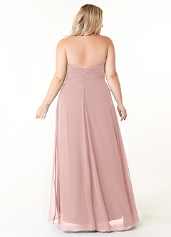 Azazie Tessie Bridesmaid Dresses Powder Pink A-Line V-Neck Pleated Chiffon Dress image7