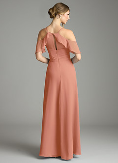Azazie Dakota Bridesmaid Dresses MAI TAI A-Line V-Neck Pleated Chiffon Dress image2