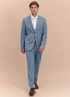 front James Dusty Blue Structured Stretch Suit