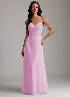 Azazie Kali Brudtärnklänningar Klä av A-Linje i Chiffong Plisserad Godisrosa image1