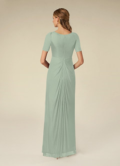 Azazie Bessie Mother of the Bride Dresses A-Line Pleated Mesh Floor-Length Dress image2