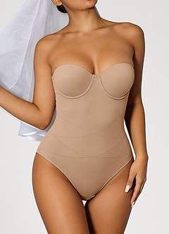 front X-förmiger Shapewear-Body mit Bauchkontrolle (abnehmbare Träger)