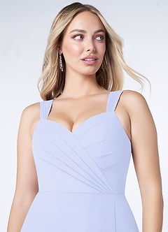 Azazie Nahrin Final Sale Lavender A-Line V-Neck Pleated Chiffon Dress image5