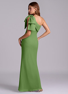 Azazie Yuanna Bridesmaid Dresses Basil Mermaid One Shoulder Chiffon Dress image6