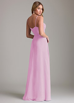 Azazie Terese Bridesmaid Dresses Candy Pink A-Line Pleated Chiffon Dress image2