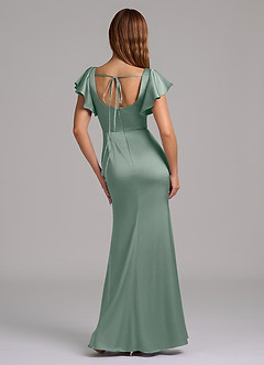 Azazie Elkie Vente finale Robe Sirène en Satin extensible Col Carré Emerald image2