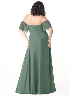 Azazie Sue Bridesmaid Dresses Eucalyptus A-Line Off the Shoulder Chiffon Convertible Dress image8