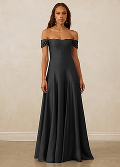 Christian Siriano Bridal for Azazie 1002 Bridesmaid Dresses Off Shoulder Stretch Satin A-line Dress image3