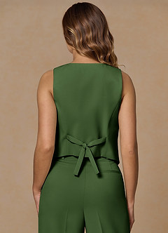 front Rowan Olive Refined Weave Performance vest