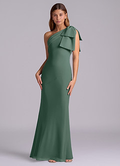 Azazie Yuanna Bridesmaid Dresses Sea Moss Mermaid One Shoulder Chiffon Dress image4