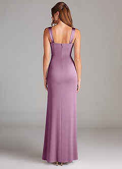 Azazie Denice Robes de demoiselle d'honneur Robe Fourreau en Satin extensible Plissée Glycine image2