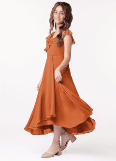 Azazie Posie Junior A-Linie Gestreift Chiffon Kleid Kanel image1