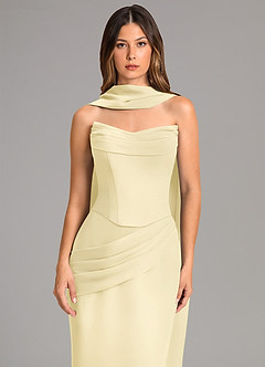 Azazie Sorrel Bridesmaid Dresses Lemon Sorbet Mermaid Corset Chiffon Dress image6