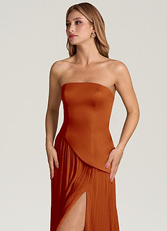 Azazie Tierney Bridesmaid Dresses Paprika A-Line Strapless Chiffon Convertible Dress image2