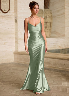 Scarlett Menthe Verte Robe de bal sirène dos nu à lacets image3