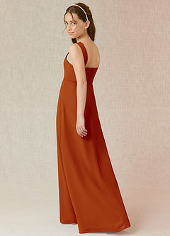 Azazie Denice Junior Paprika A-Line Chiffon Dress image2
