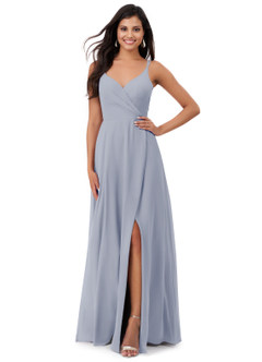 Azazie Lennon Bridesmaid Dresses Dusty Lavender A-Line Lace Chiffon Dress image1
