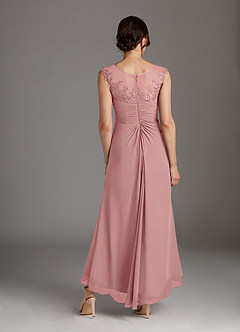 Azazie Endora Final Sale Dusty Rose A-Line Scoop Lace Chiffon Dress image2