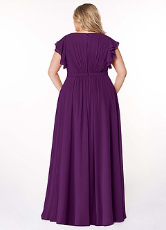 Azazie Daphne Modest Bridesmaid Dresses A-Line Ruffled Chiffon Floor-Length Dress image8