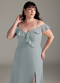 Azazie Sophie Bridesmaid Dresses Dolphin Grey A-Line Off the Shoulder Chiffon Convertible Dress image12
