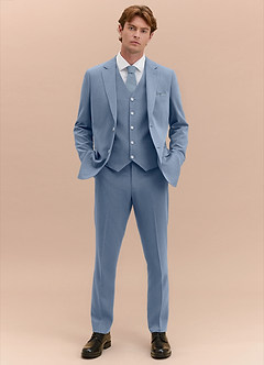 front William Stoffig Blauw 3-delig pak