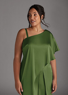 Azazie Hagretta vestidos de madre de la novia Vestido de Enebro de Satén Elástico de Mono/Traje de pantalón image12