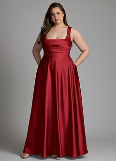 Azazie Azaria Bridesmaid Dresses Scarlet A-Line Corset Stretch Satin Dress image9