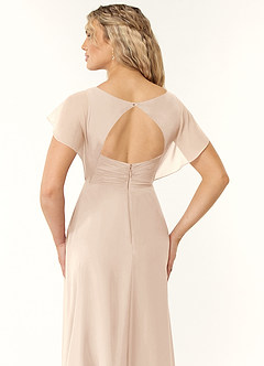 Azazie Rylee Brautjungfernkleider A-Linie Plissee Chiffon Kleid Alabaster Weiß image2