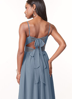 Azazie Zeya Bridesmaid Dresses Twilight A-Line V-Neck Pleated Chiffon Dress image2